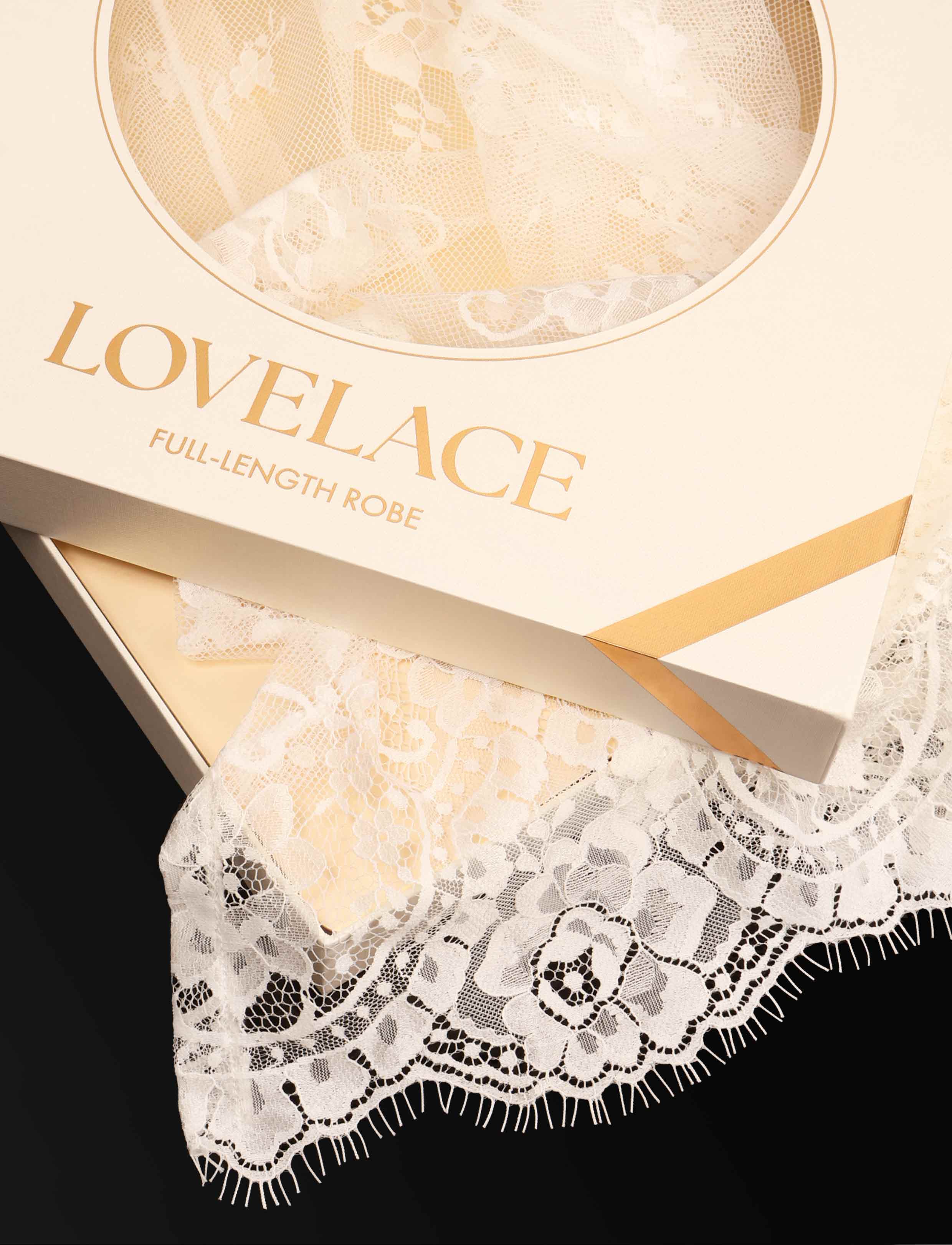 Ivory Love Lace Full Length Robe