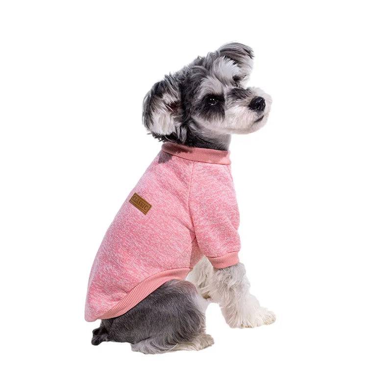 Pink Warm Winter Dog Clothes Classic Pet Sweatshirt Vest
