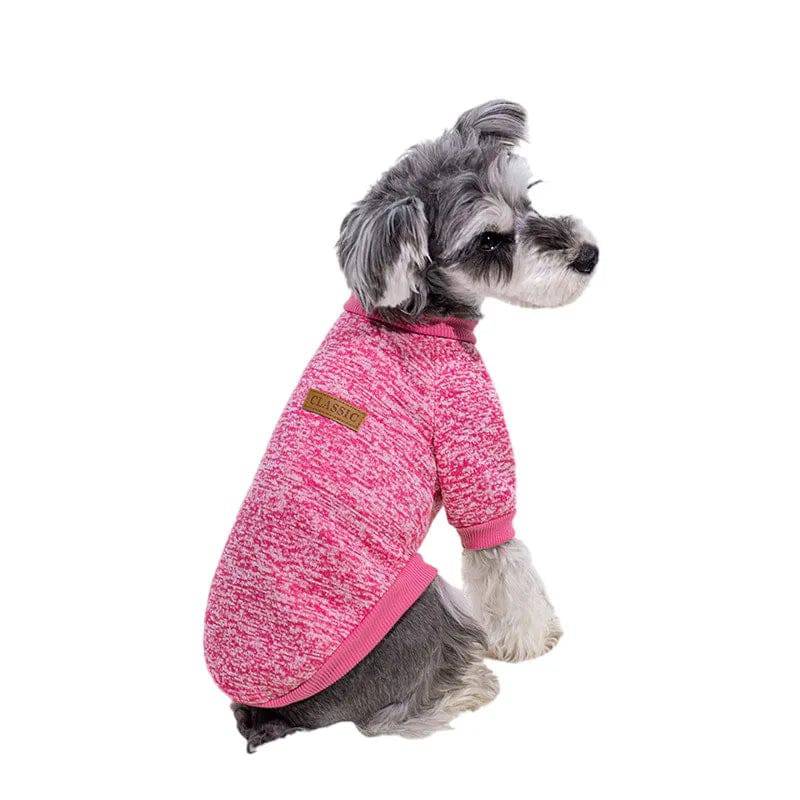 Rose Red Warm Winter Dog Clothes Classic Pet Sweatshirt Vest