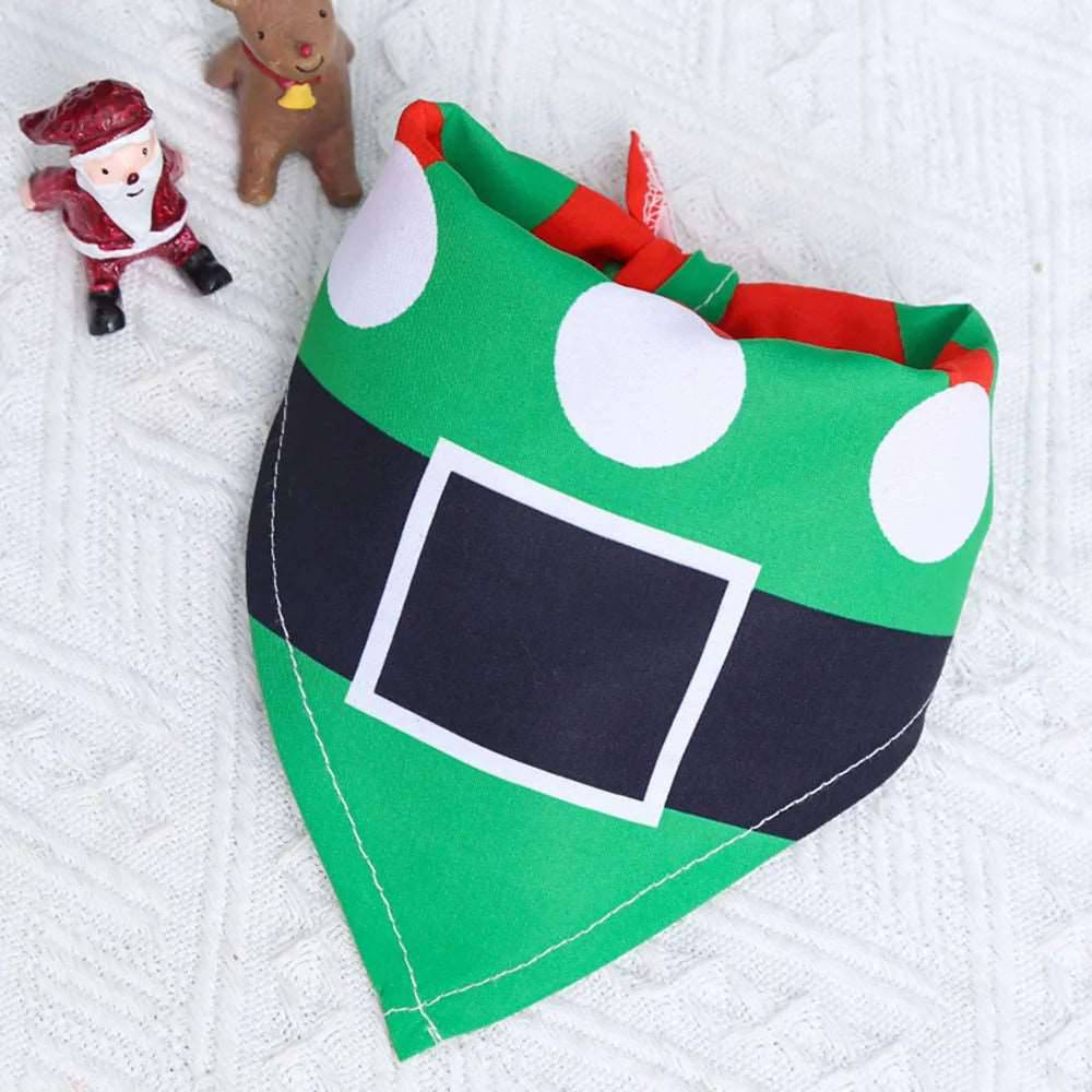 Festive Christmas Pet Bandana Dog Triangular Holiday Scarf