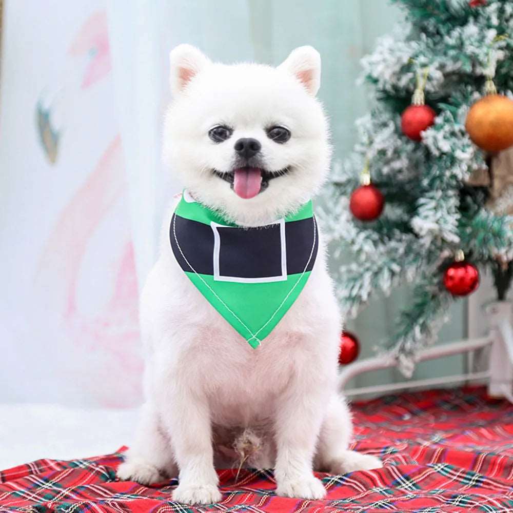 Festive Christmas Pet Bandana Dog Triangular Holiday Scarf