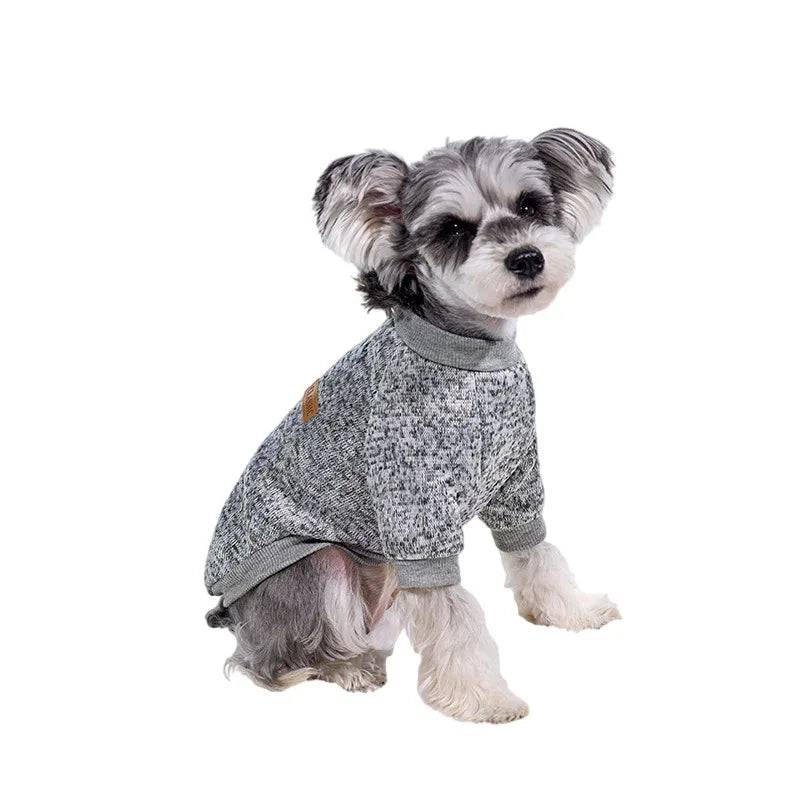 Light Gray Warm Winter Dog Cloth Classic Pet Sweatshirt Vest