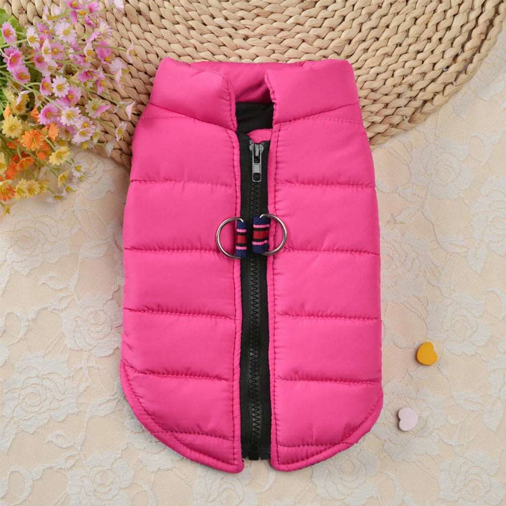 Pink Windproof Pet Dog Coat Jacket Winter Warm Padded Vest