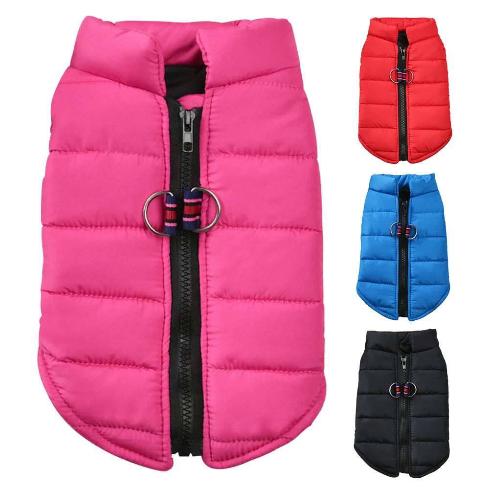 Pink Windproof Pet Dog Coat Jacket Winter Warm Padded Vest